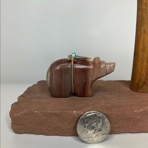 Handcrafted Jasper stone Bear Figurine.